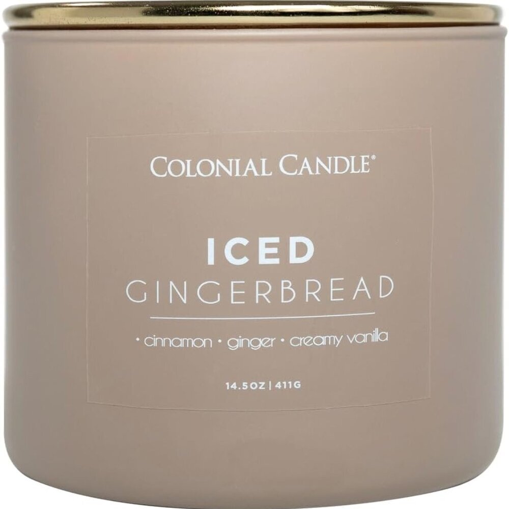Iced Gingerbread Scented Jar Candle, Pop of Color Collection, 3 Wick, 14.5 oz -